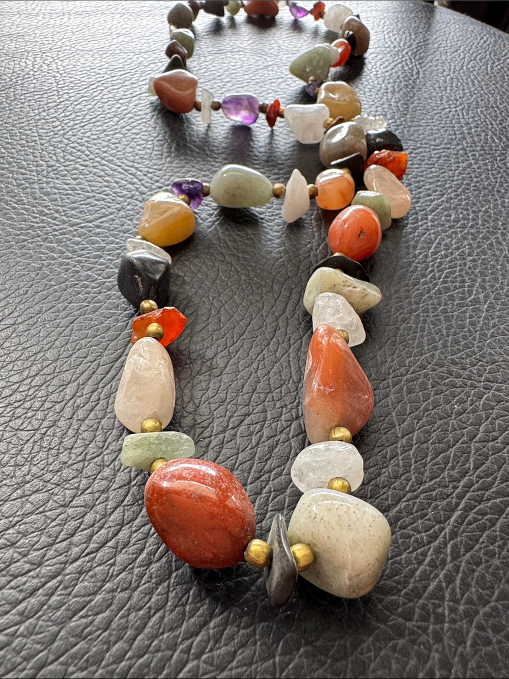 Multicolor Natural Stone Beautiful Statement Beaded Necklace Women